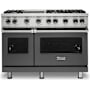 Viking 5 Series 48 Inch Wide 5.07 Cu. Ft. Free Standing Liquid Propane Range with VariSimmer Functionality and SureSpark Ignition System Damascus Grey