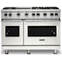 Viking 5 Series 48 Inch Wide 5.07 Cu. Ft. Free Standing Liquid Propane Range with VariSimmer Functionality and SureSpark Ignition System Pure White