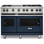 Viking 5 Series 48 Inch Wide 5.07 Cu. Ft. Free Standing Liquid Propane Range with VariSimmer Functionality and SureSpark Ignition System Slate Blue