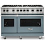 Viking 48 Inch Wide 5.07 Cu. Ft. Free Standing Natural Gas Range with SureSpark Ignition System and VariSimmer Functionality November Sky