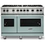 Viking 48 Inch Wide 5.07 Cu. Ft. Free Standing Natural Gas Range with SureSpark Ignition System and VariSimmer Functionality Splash