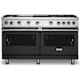 Viking 5 Series 60 Inch Wide 5.07 Cu. Ft. Free Standing Liquid Propane Range with TruGlide Full Extension Rack and ProFlow Convection Air Baffle Cast Black