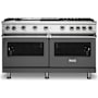 Viking 5 Series 60 Inch Wide 5.07 Cu. Ft. Free Standing Liquid Propane Range with TruGlide Full Extension Rack and ProFlow Convection Air Baffle Damascus Grey