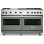 Viking 60 Inch Wide 5.07 Cu. Ft. Free Standing Natural Gas Range with TruGlide Full Extension Rack and ProFlow Convection Air Baffle Eucalyptus