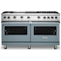Viking 60 Inch Wide 5.07 Cu. Ft. Free Standing Natural Gas Range with TruGlide Full Extension Rack and ProFlow Convection Air Baffle November Sky