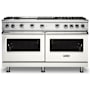 Viking 5 Series 60 Inch Wide 5.07 Cu. Ft. Free Standing Liquid Propane Range with TruGlide Full Extension Rack and ProFlow Convection Air Baffle Pure White