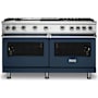 Viking 5 Series 60 Inch Wide 5.07 Cu. Ft. Free Standing Liquid Propane Range with TruGlide Full Extension Rack and ProFlow Convection Air Baffle Slate Blue