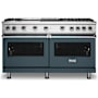 Viking 60 Inch Wide 5.07 Cu. Ft. Free Standing Natural Gas Range with TruGlide Full Extension Rack and ProFlow Convection Air Baffle Squall