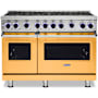 Viking 48 Inch Wide 6.1 Cu. Ft. Free Standing Natural Gas Range Daffodil
