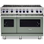 Viking 48 Inch Wide 6.1 Cu. Ft. Free Standing Natural Gas Range Eucalyptus