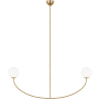 Visual Comfort Galassia 2 Light 54" Wide Linear Chandelier Burnished Brass
