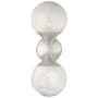Visual Comfort Cristol 16" Double Sconce with White Strie Glass by AERIN Polished Nickel