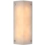 Visual Comfort Clayton 12-1/2" High Wall Sconce - ADA Compliant Alabaster and Polished Nickel