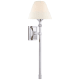 Visual Comfort Jane 26" Large Single Tail Sconce with Linen Shade by Alexa Hampton Polished Nickel