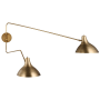 Visual Comfort Charlton 21" Large Double Plug-In Wall Light by AERIN Hand Rubbed Antique Brass