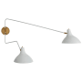 Visual Comfort Charlton 21" Large Double Plug-In Wall Light by AERIN White / Hand Rubbed Antique Brass