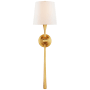 Visual Comfort Dover 27" Large Tail Sconce with Linen Shade by AERIN Gild