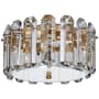 Visual Comfort Bonnington 14" Small Flush Mount with Crystal by AERIN Hand Rubbed Antique Brass