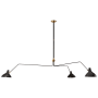 Visual Comfort Charlton 96" Grande Triple Arm Chandelier by AERIN Black / Hand Rubbed Antique Brass