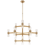 Visual Comfort Margita 45" Chandelier with Clear or White Glass by AERIN Hand Rubbed Antique Brass / Clear Glass