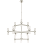 Visual Comfort Margita 45" Chandelier with Clear or White Glass by AERIN Polished Nickel / Clear Glass