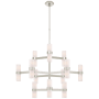 Visual Comfort Margita 45" Chandelier with Clear or White Glass by AERIN Polished Nickel / White Glass