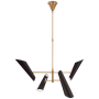 Visual Comfort Franca 49" Small Pivoting Chandelier by AERIN Hand Rubbed Antique Brass / Black