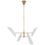 Visual Comfort Franca 49" Small Pivoting Chandelier by AERIN Hand Rubbed Antique Brass / White