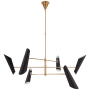 Visual Comfort Franca 68" Large Pivoting Chandelier by AERIN Hand Rubbed Antique Brass / Black