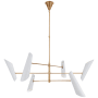 Visual Comfort Franca 68" Large Pivoting Chandelier by AERIN Hand Rubbed Antique Brass / White