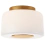 Visual Comfort Acme 9" Small Flush Mount with White Glass by Barbara Barry Soft Brass