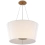 Visual Comfort Hoop 26" Medium Inverted Hanging Linen Shade by Barbara Barry Soft Brass