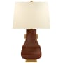 Visual Comfort Kang Jug 29" Lamp with Natural Percale Shade by E.F. Chapman Autumn Copper / Burnt Gold