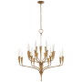 Visual Comfort Aiden 40" Large Chandelier by Chapman & Myers Gilded Iron