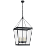 Visual Comfort Launceton 46" Large Square Lantern with Clear Glass by E.F. Chapman Bronze