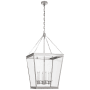 Visual Comfort Launceton 46" Large Square Lantern with Clear Glass by E.F. Chapman Polished Nickel