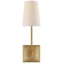 Visual Comfort Venini 15" Single Sconce with Linen Shade by E. F. Chapman Antique Burnished Brass