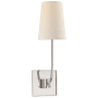 Visual Comfort Venini 15" Single Sconce with Linen Shade by E. F. Chapman Polished Nickel