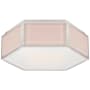 Visual Comfort Bradford 13" Hexagonal Flush Mount by kate spade NEW YORK Blush / Polished Nickel