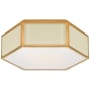 Visual Comfort Bradford 13" Hexagonal Flush Mount by kate spade NEW YORK Cream / Soft Brass