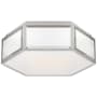 Visual Comfort Bradford 13" Hexagonal Flush Mount by kate spade NEW YORK Mirror / Polished Nickel