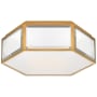 Visual Comfort Bradford 13" Hexagonal Flush Mount by kate spade NEW YORK Mirror / Soft Brass