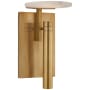 Visual Comfort Melange 11" Floating Alabaster Disc LED Sconce by Kelly Wearstler Antique Burnished Brass