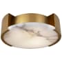 Visual Comfort Melange 14" Small Flush Mount with Alabaster Shade by Kelly Wearstler Antique Burnished Brass
