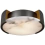 Visual Comfort Melange 14" Small Flush Mount with Alabaster Shade by Kelly Wearstler Bronze