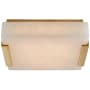 Visual Comfort Covet 8" Small Flush Mount with Alabaster Shade by Kelly Wearstler Antique Burnished Brass