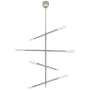Visual Comfort Rousseau 48" Large Articulating Chandelier by Kelly Wearstler Polished Nickel / Seeded Glass