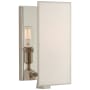 Visual Comfort Albertine 12" Small Sconce with White Diffuser by Thomas O'Brien Polished Nickel / White Linen