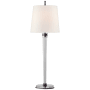 Visual Comfort Lyra 36" Crystal Buffet Lamp with Linen Shade by Thomas O'Brien Bronze / Crystal