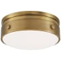 Visual Comfort Hicks 6" Solitaire LED Flush Mount with White Glass by Thomas O'Brien Hand Rubbed Antique Brass